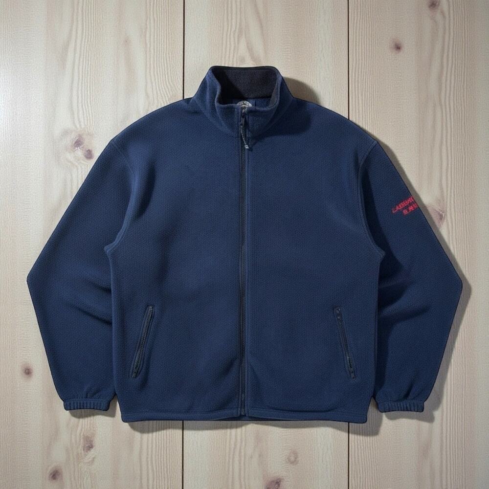 VTG Y2K CHARLES RIVER APPAREL Mens Full Zip Fleece Jacket Flag Blue 3XL Gorpcore